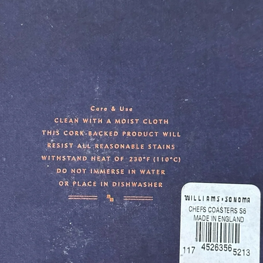 Williams-Sonoma Guy Buffett ‘Les Chefs’ Coaster Set (6)